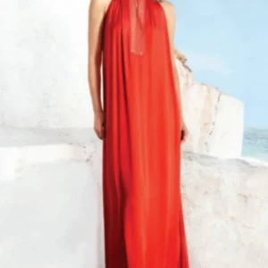 VESTIDO LONGO CORAL