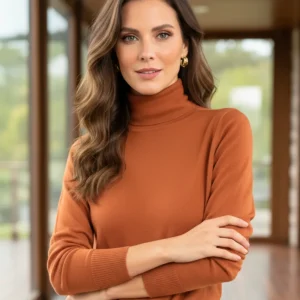 Blusa de Malha Feminina Gola Alta Tricot Elegante | Emma