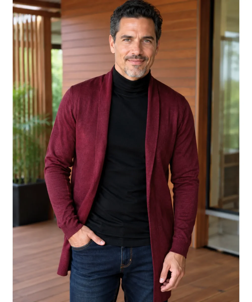 Cardigan Masculino Tricot Alongado Casual Social | Male - Image 9
