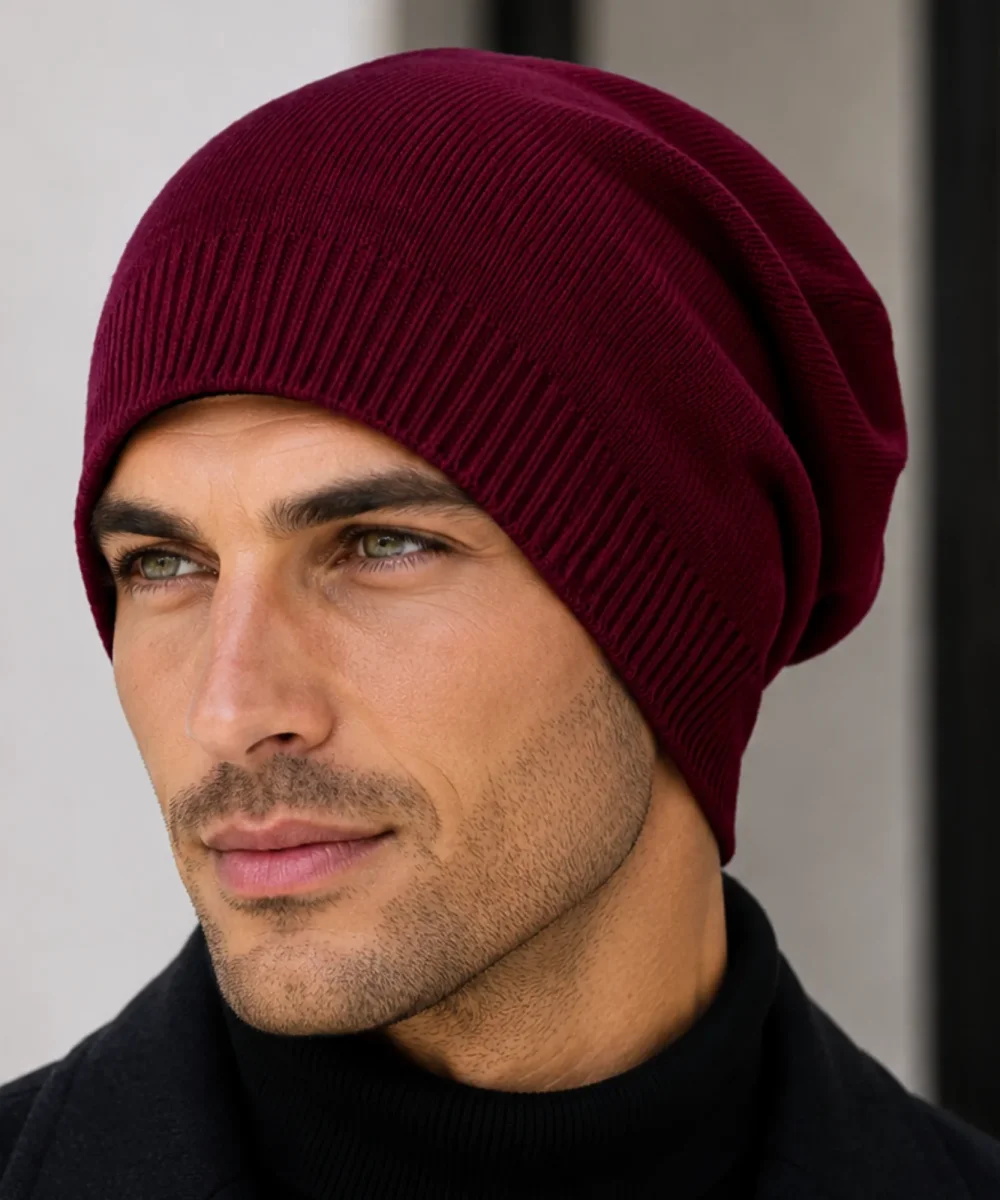 Gorro Masculino Tricô Canelado Liso Touca Inverno | Luca - Image 9