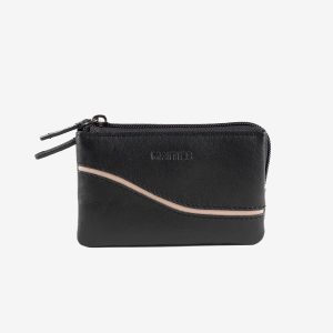 Carteira de senhora em pele, linha Line Leather. 12x7 cm