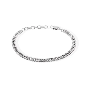 Pulseira Elos Duplos em Aço (16.5cm)